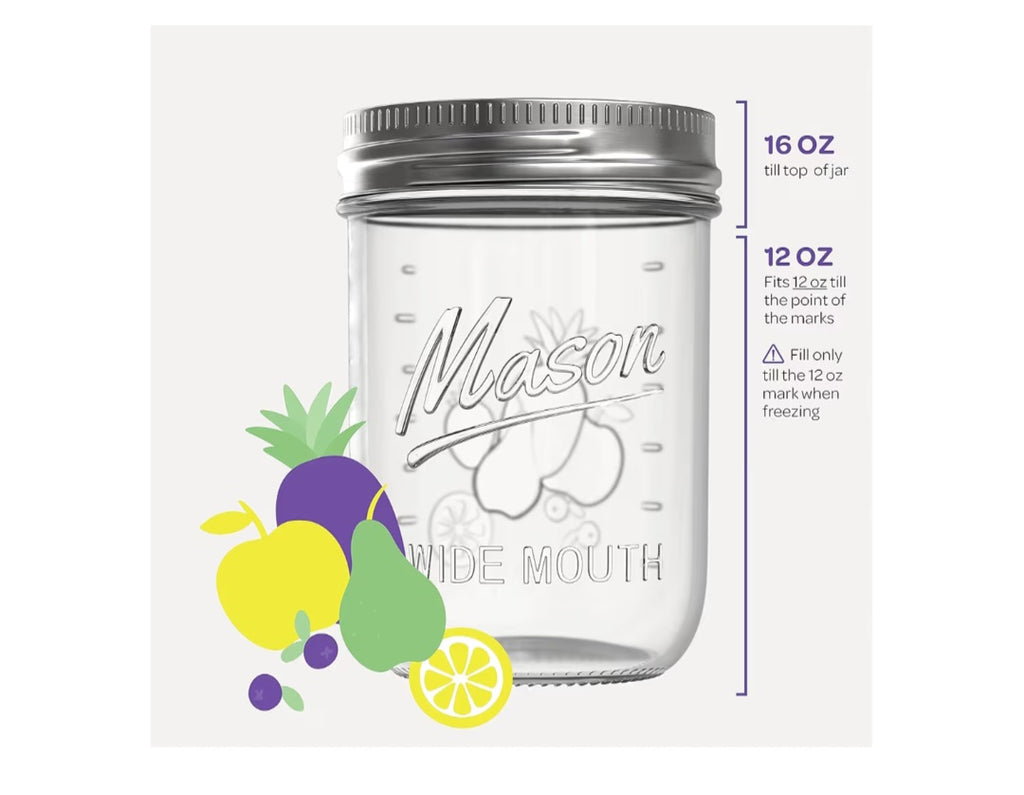 5-Pack 16oz Wide Mouth Mason Jars w/Lids
